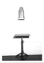 SA0632a - Unidentified square candle stand whose height could be adjusted., Winterthur Shaker Photograph and Post Card Collection 1851 to 1921c